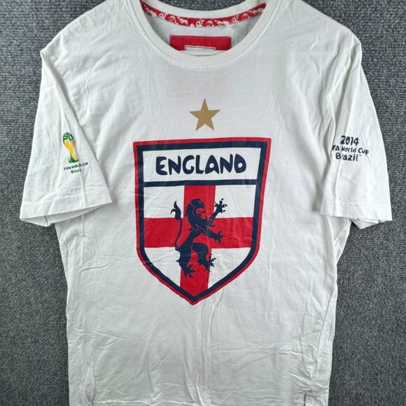 Fifa World Cup Brazil Official Merchandise Medium White T Shirt ENGLAND 2014 - Picture 1 of 16